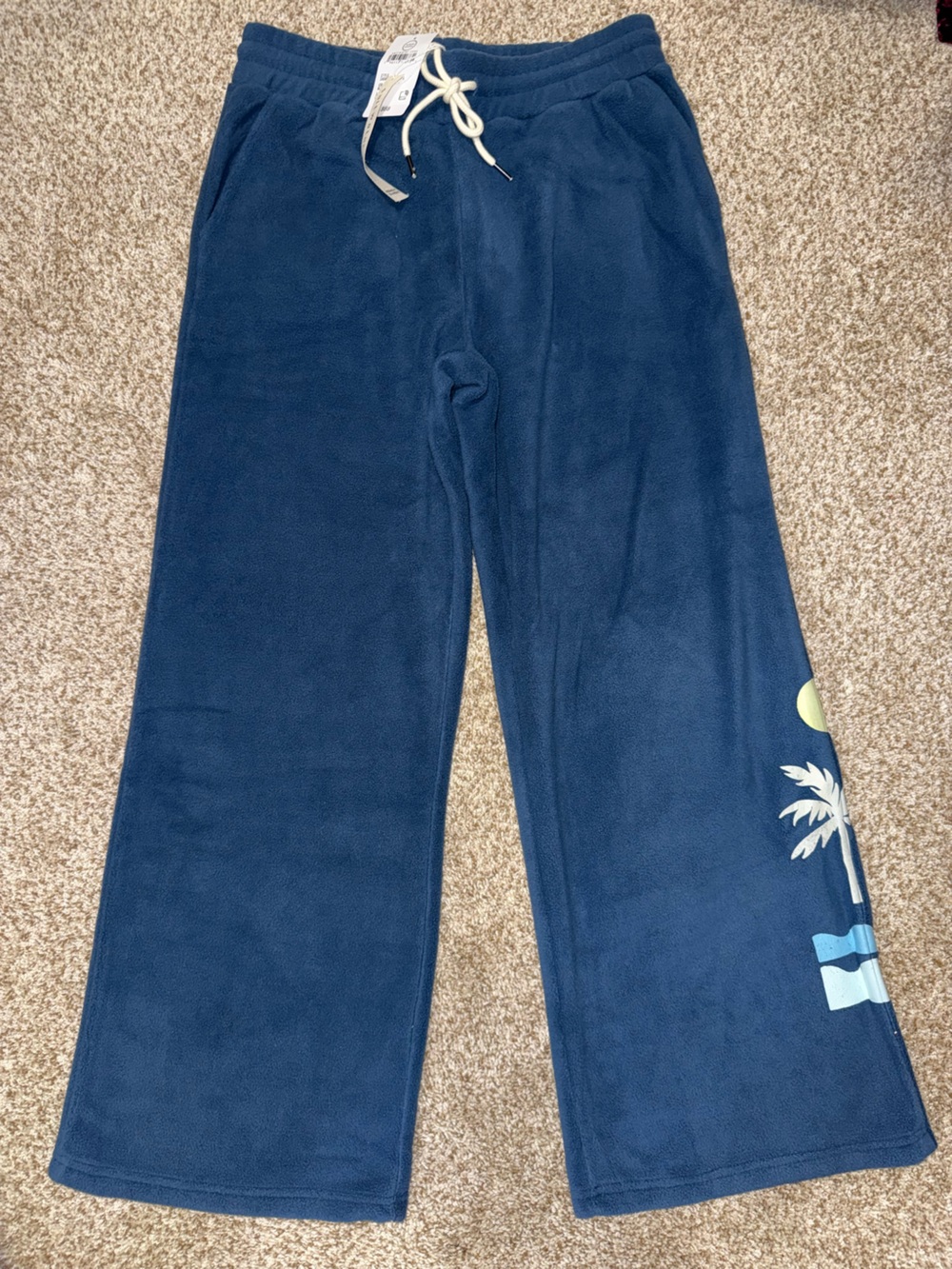 Navy Blue Fleece Pants - Picture 3 of 5